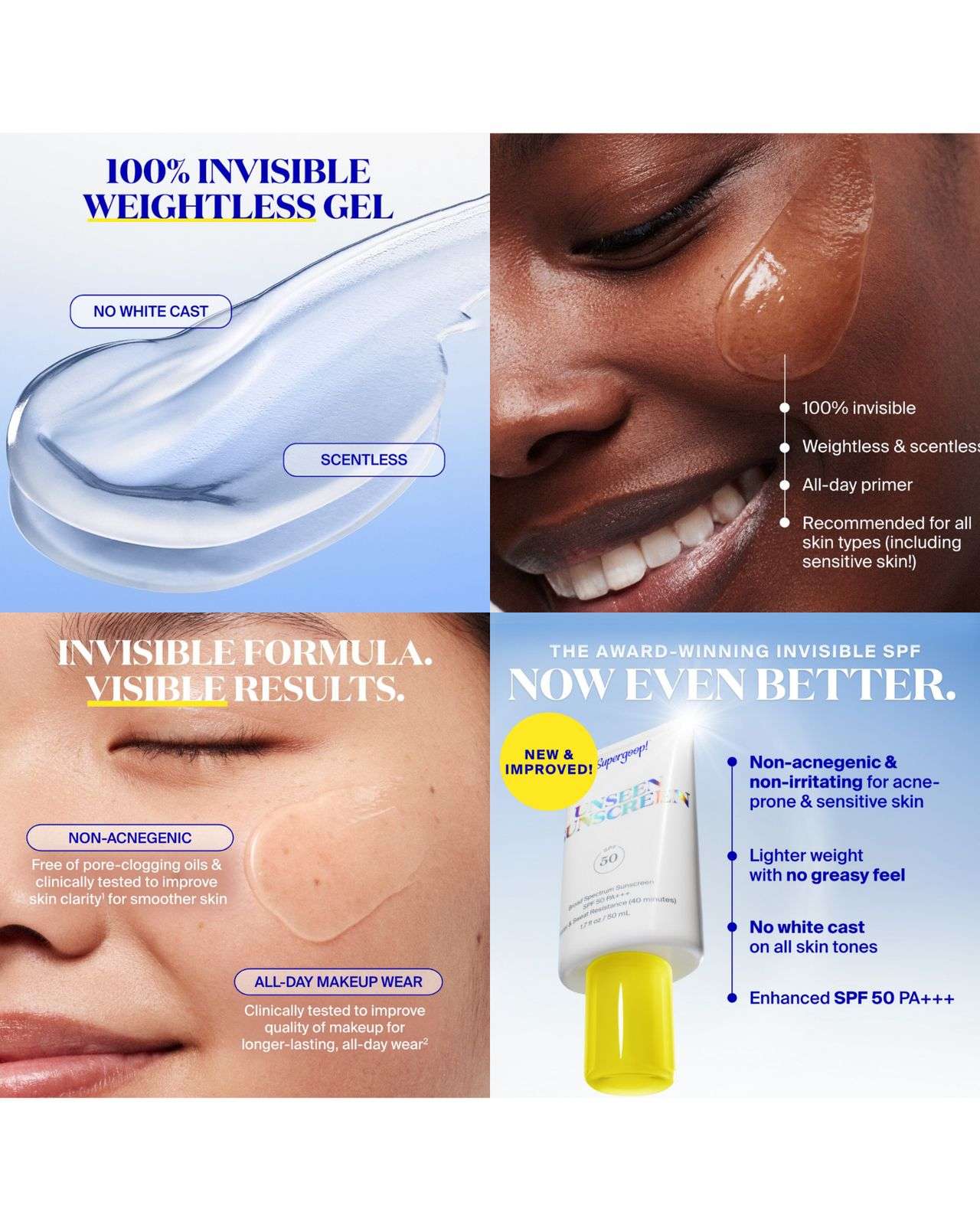 Supergoop Unseen Sunscreen SPF 50 Invisible Sun Protection for Face