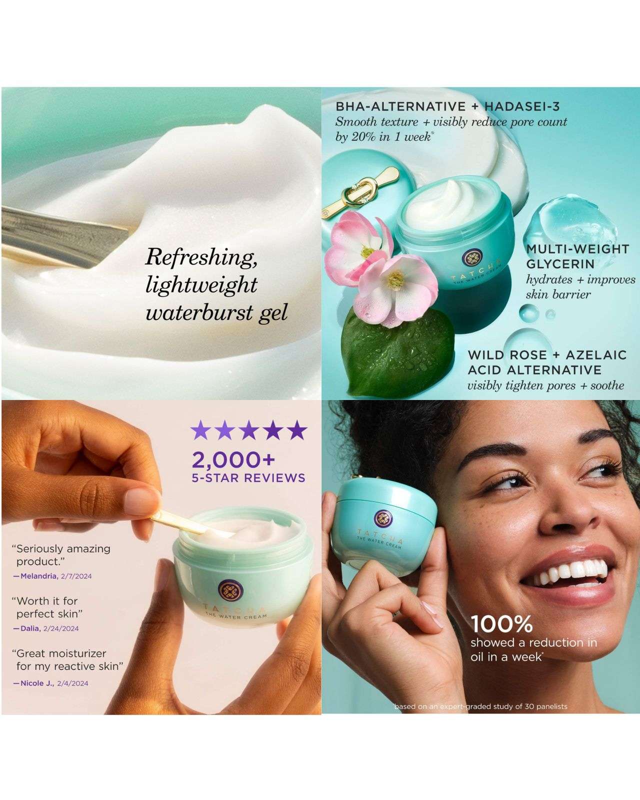 Tatcha The Water Cream Oil-Free Pore Minimizing Moisturizer-75ml