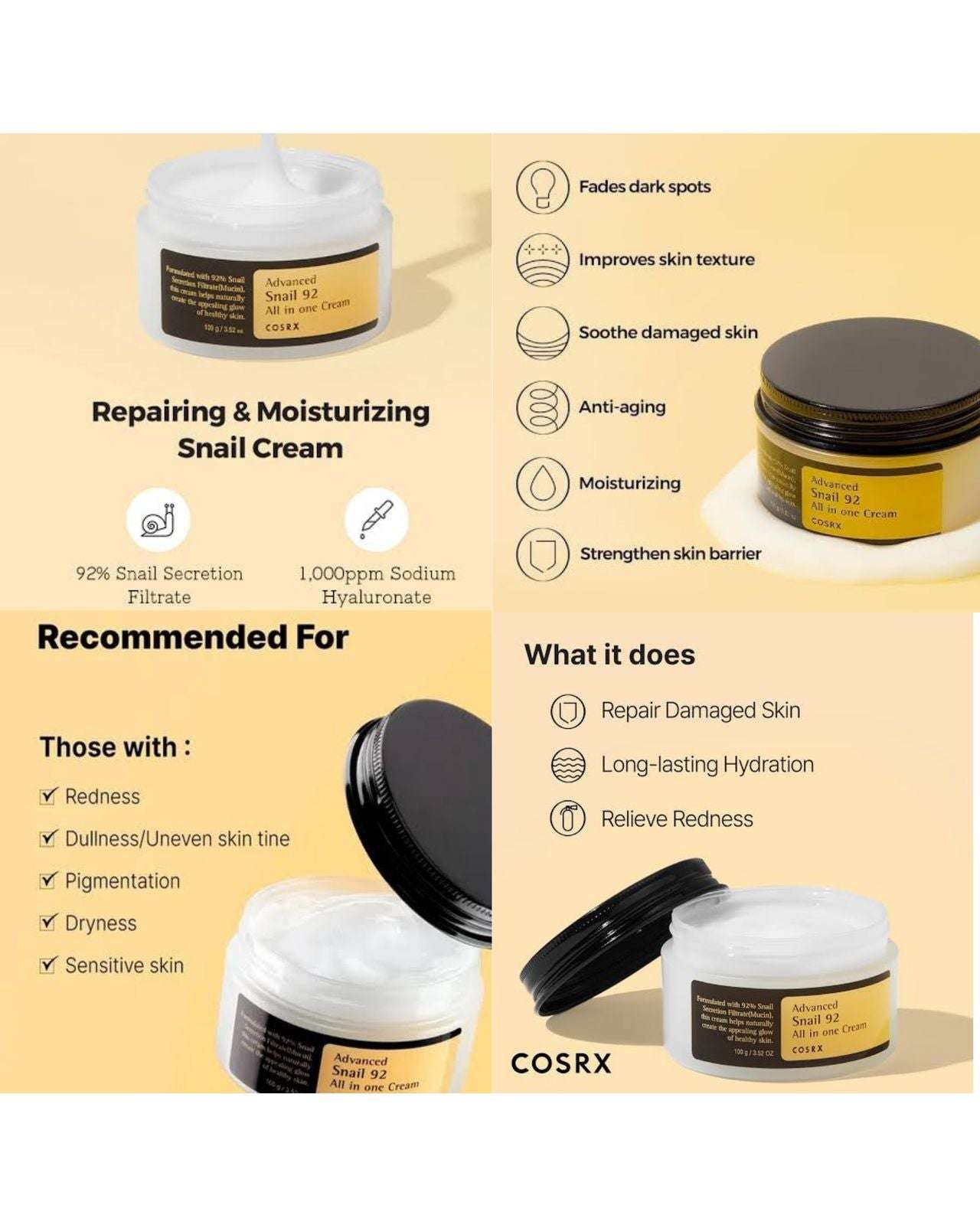 Cosrx Advanced Snail 92 All in One Cream-100grms