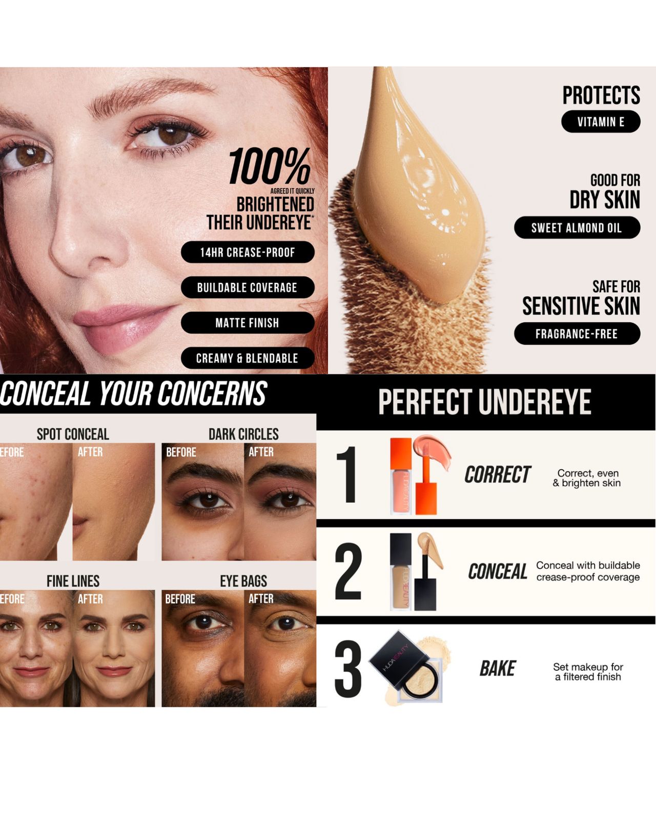 Huda Beauty #FauxFilter Matte Buildable Coverage Waterproof Concealer