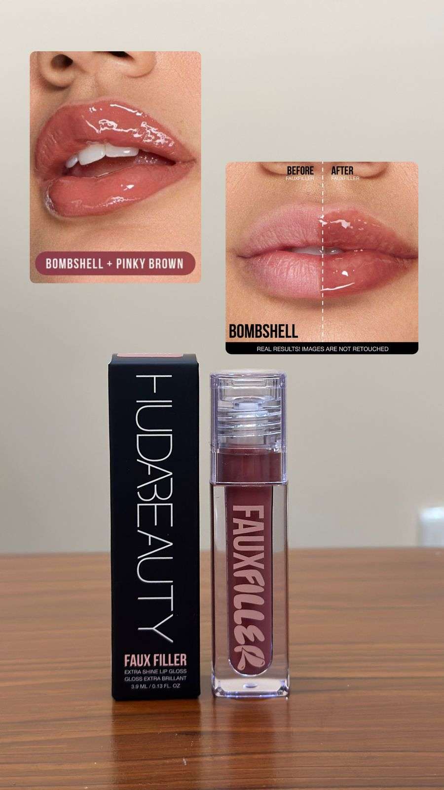 Huda Beauty Faux Filter Shiny Non-Sticky Lip Gloss