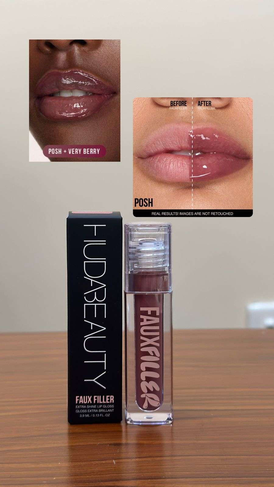 Huda Beauty Faux Filter Shiny Non-Sticky Lip Gloss