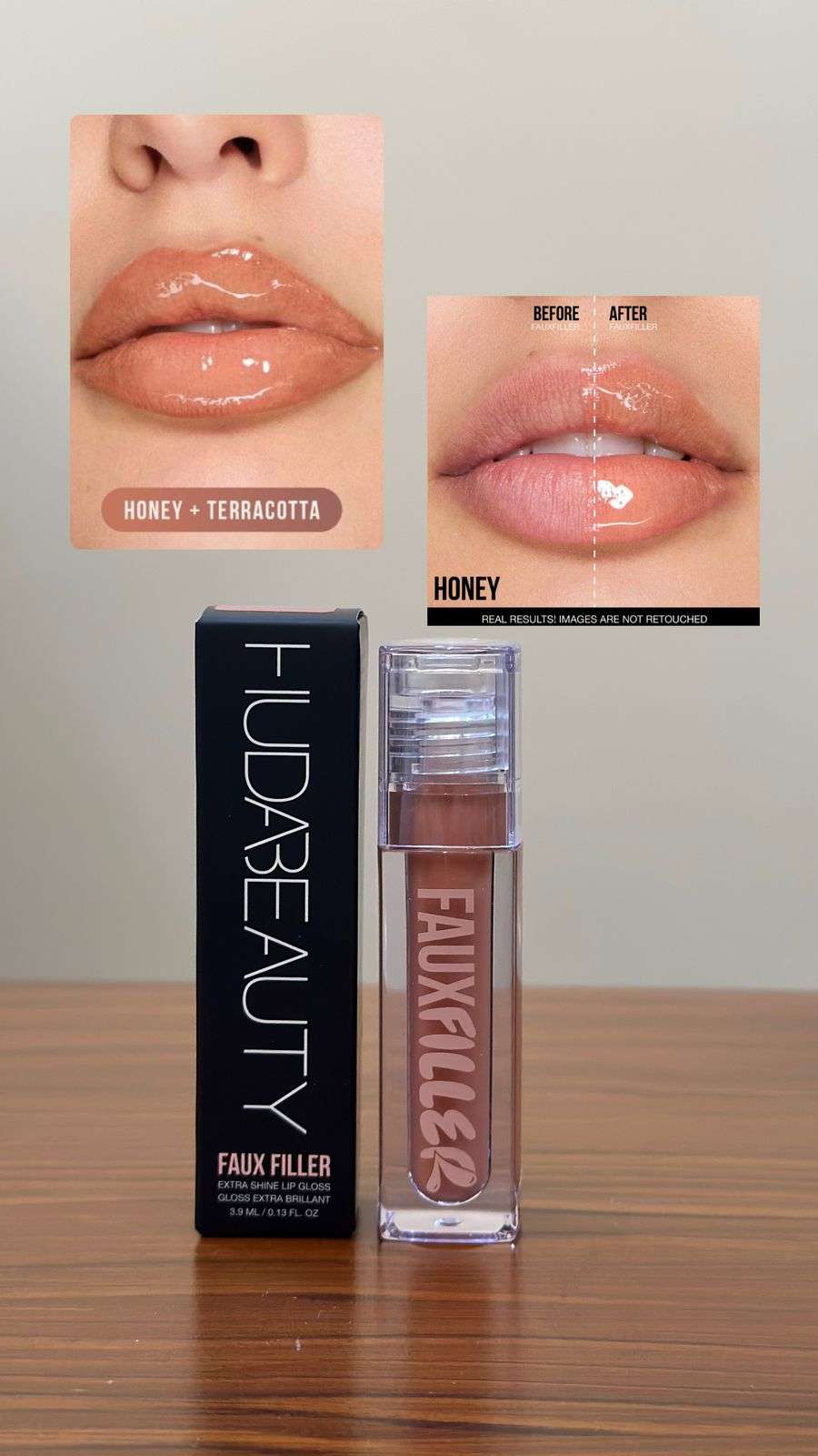 Huda Beauty Faux Filter Shiny Non-Sticky Lip Gloss