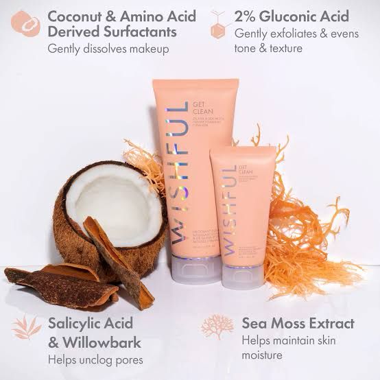 Huda Beauty Wishful Get Clean 2% PHA & Sea Moss Gentle Foaming Cleanser-50ml